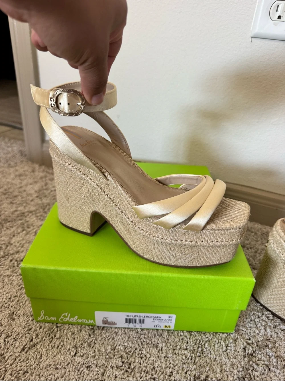 Sam Edelman Lemon Satin Platform Sandals